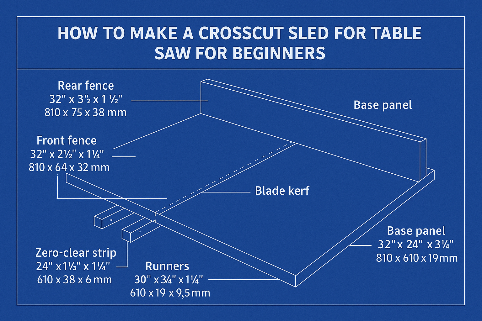 How to Make a Crosscut Sled for Table Saw for Beginners (Step-by-Step, Accurate & Safe)