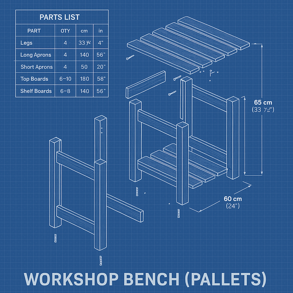 How to Build a Workshop Bench from Pallet Wood(Step-by-Step Guide)