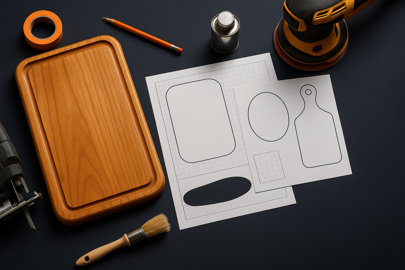 Free charcuterie board templates — rectangle, oval, and paddle shapes