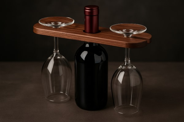 Wine Bottle & Two-Glass Caddy (Beginner Plan) — Dimensions, Jig, Finishing, Pricing & Wholesale Guide